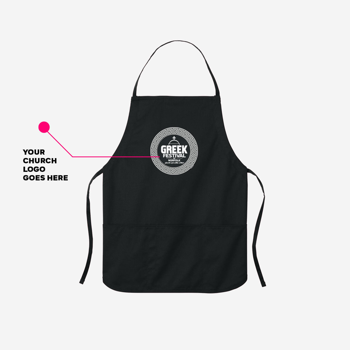 Greek Festival Medium Lenght Apron A525 - Custom Branded