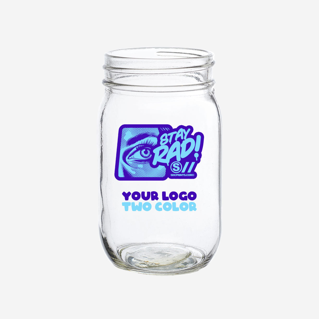 Mason Jars 16 oz - 2 Color Print