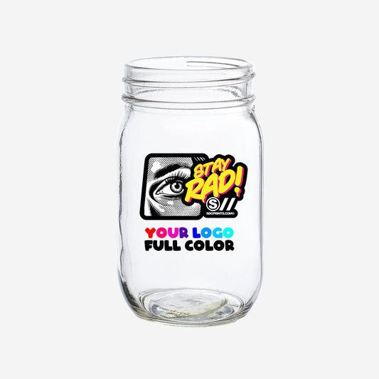 Mason Jars 16 oz - Full Color Print