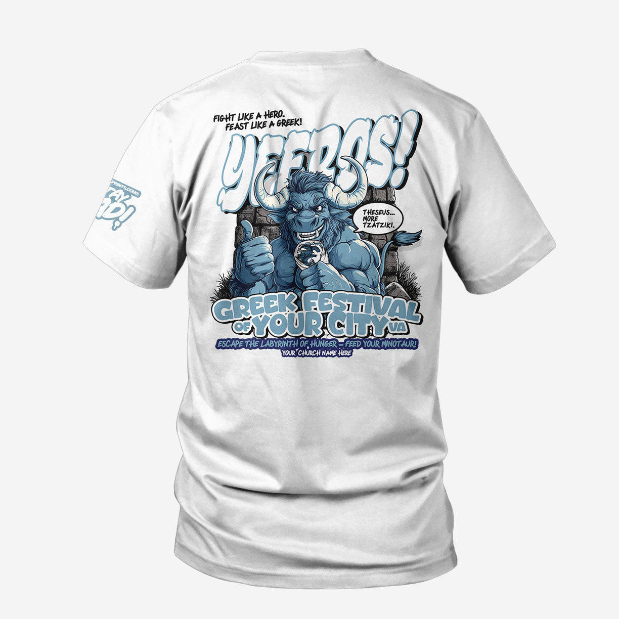 Yeeros Minotaur Custom Festival Tee - 25 PCS $18.57