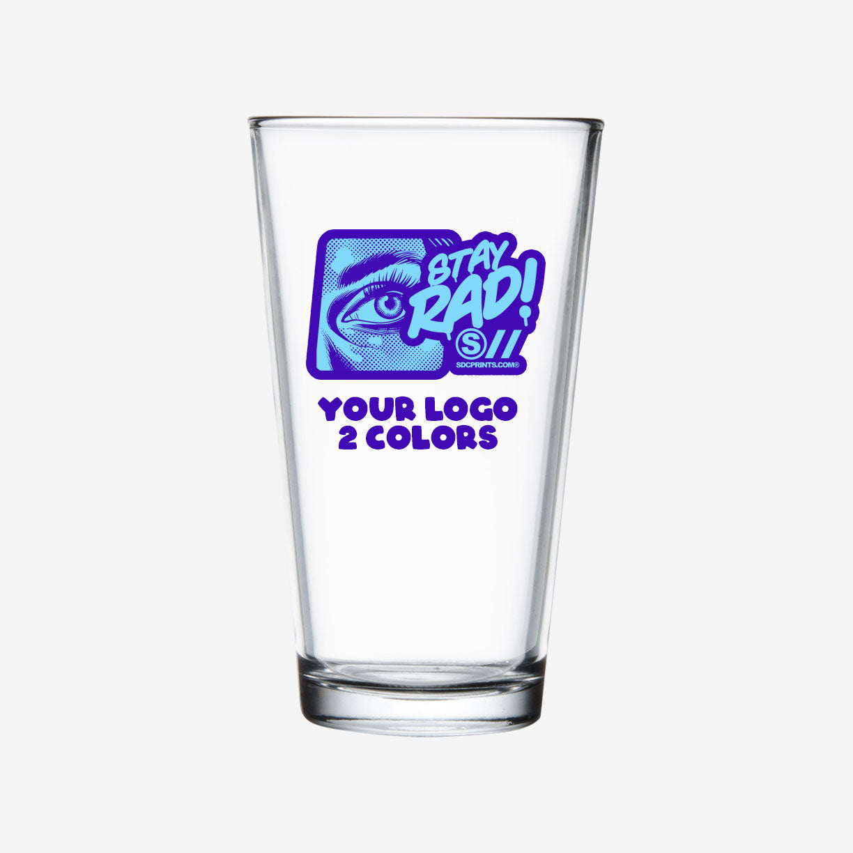 Pint Glass 16 oz - 2 Color Print
