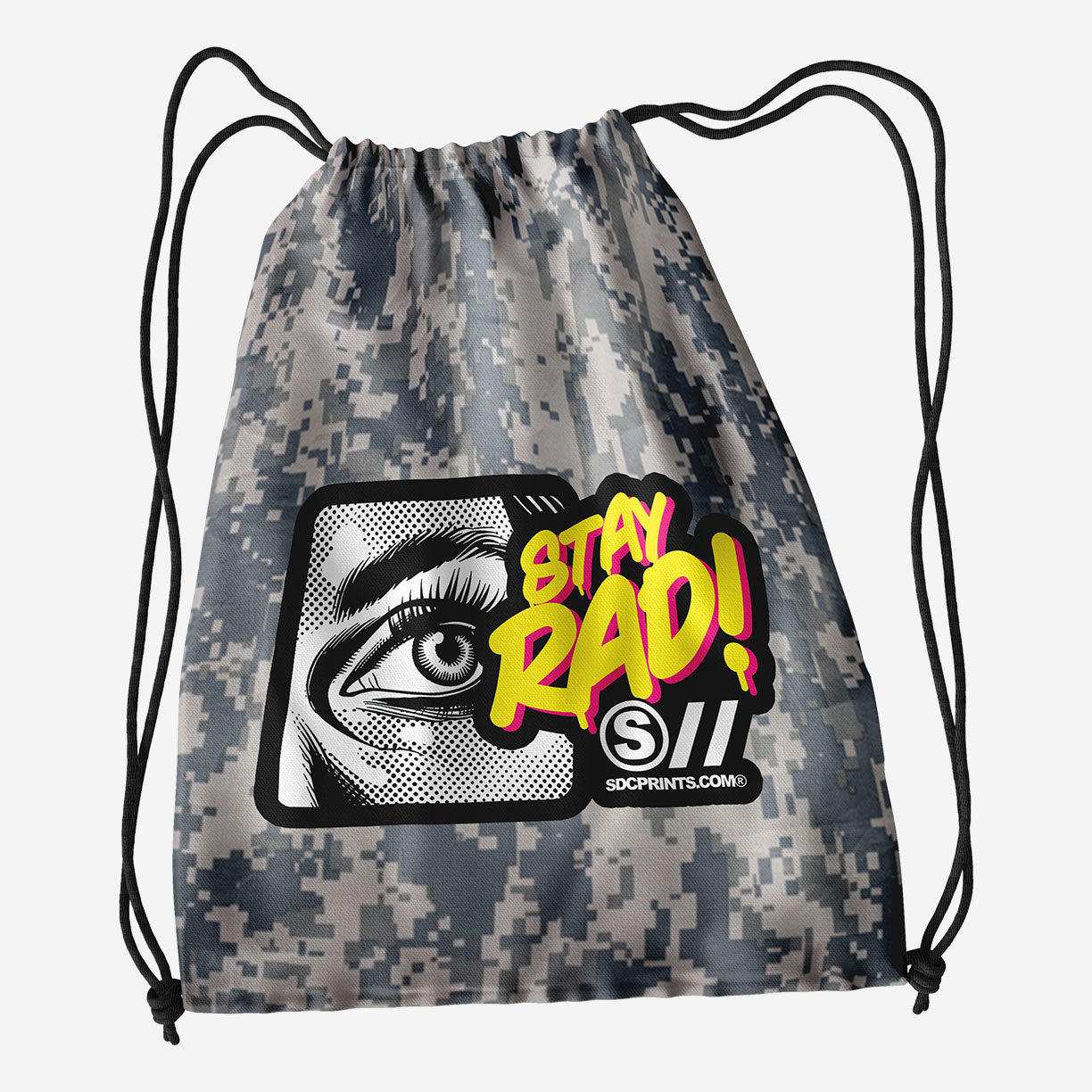 Classic Poly Drawstring Bag Multi Color Print