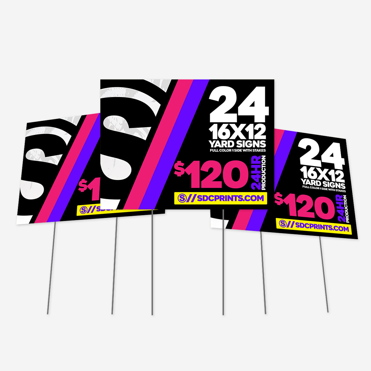 16x12 Yard Sign - (24 pack) 24HR