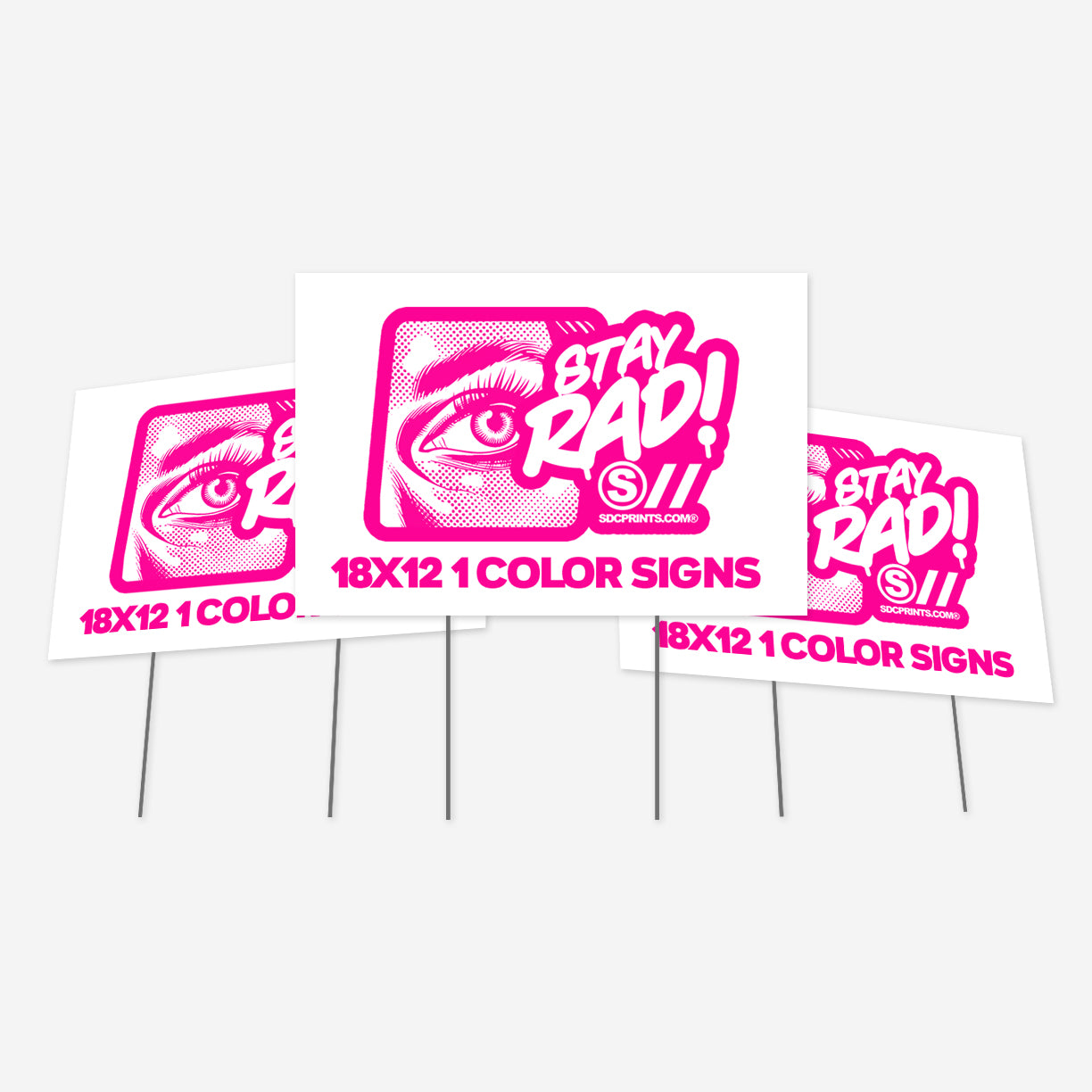 100 18x12 Coroplast Yard Signs - 1 Color