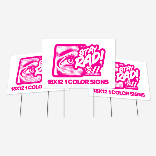 100 18x12 Coroplast Yard Signs - 1 Color