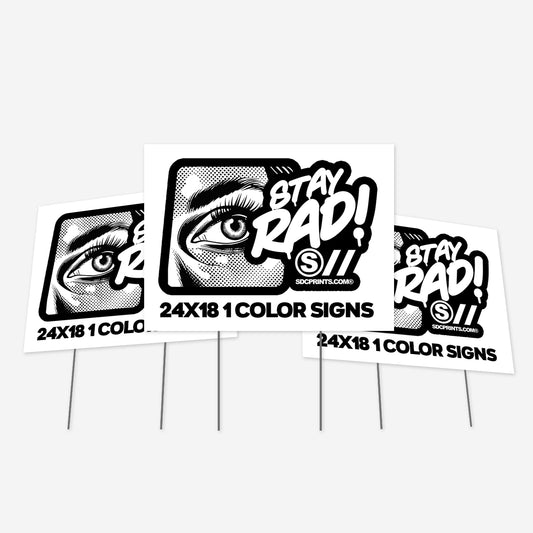 100 24x18 Coroplast Yard Signs - 1 Color