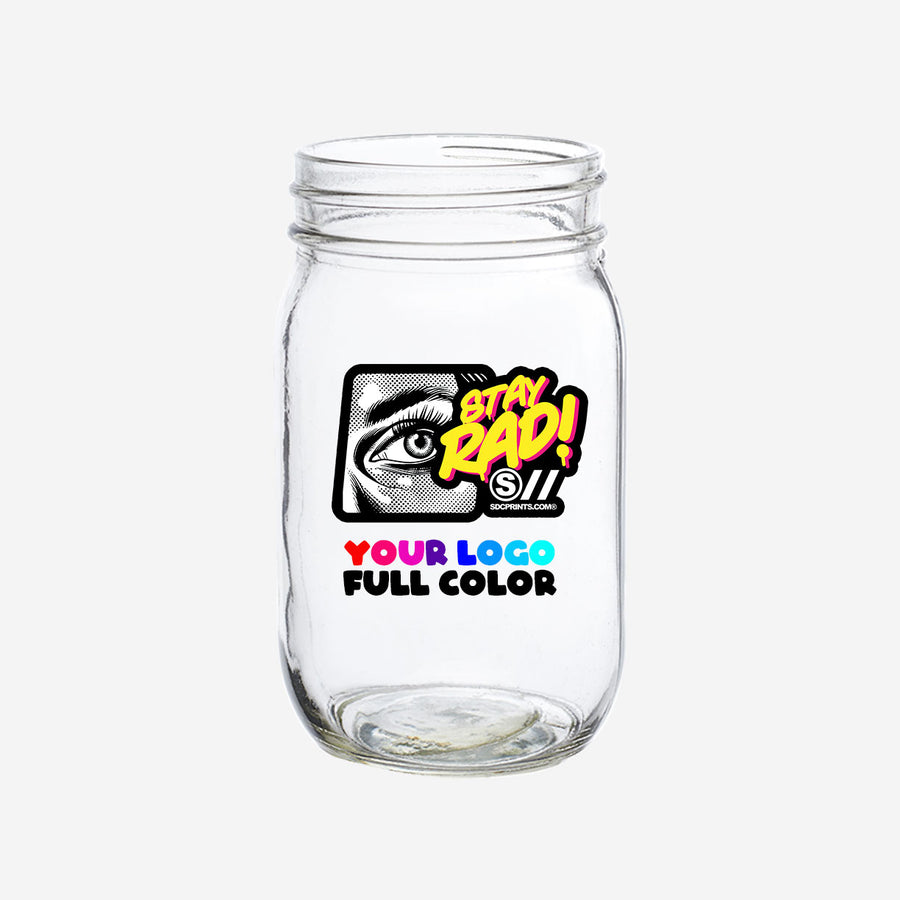 Mason Jars 16 oz - Full Color Print
