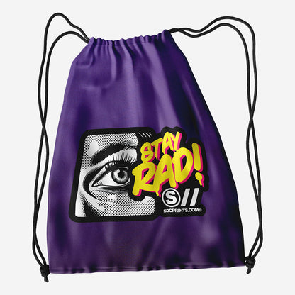 Classic Poly Drawstring Bag Multi Color Print