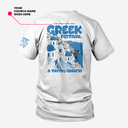 Santorini Taste of Greece Festival Tee - 50 PCS $13.80