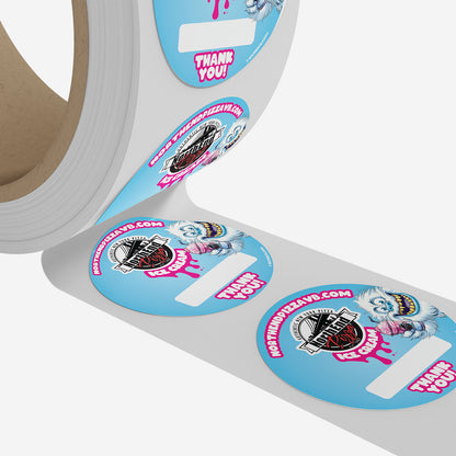 Dash N' Grub Custom Food Packing Stickers - Circle