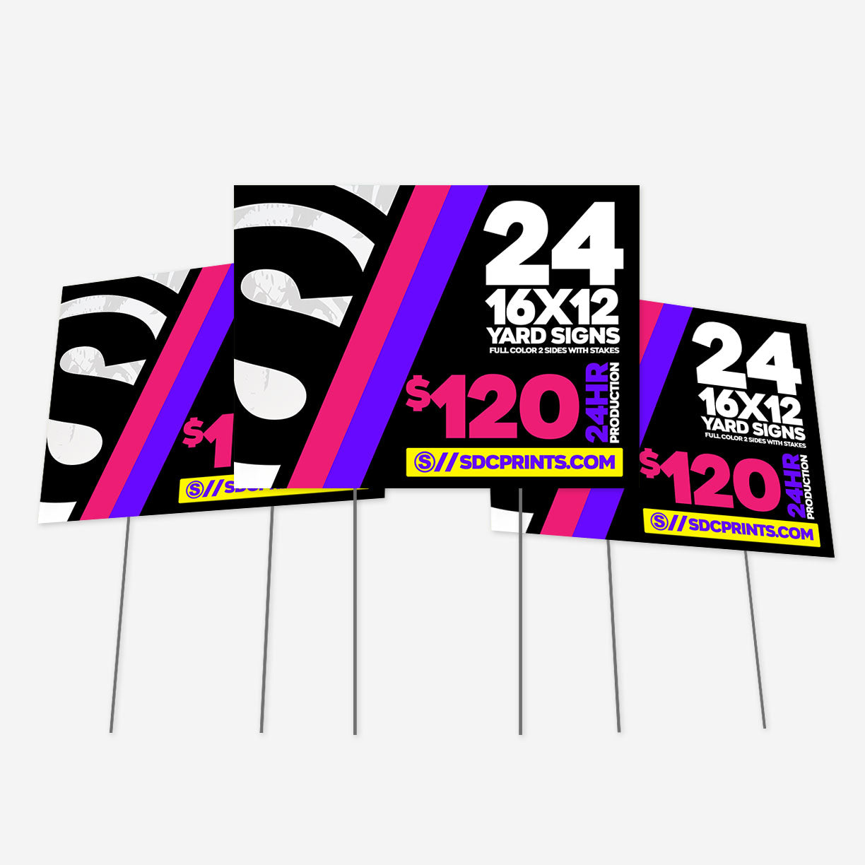 16x12 Yard Sign - (24 pack) 24HR