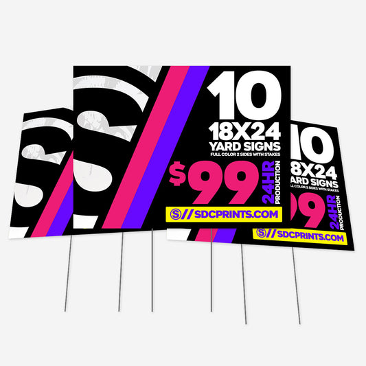 24x18 Yard Sign - (10 pack) 24HR